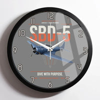 Thumbnail for SBD-5 Dauntless design on gray framed wall clock