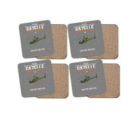 Thumbnail for Westland Gazelle AH1 design on gray 4 pieces set coaster