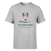 Thumbnail for E-3 Sentry AWACS design on light gray double-side t-shirt, single-side print