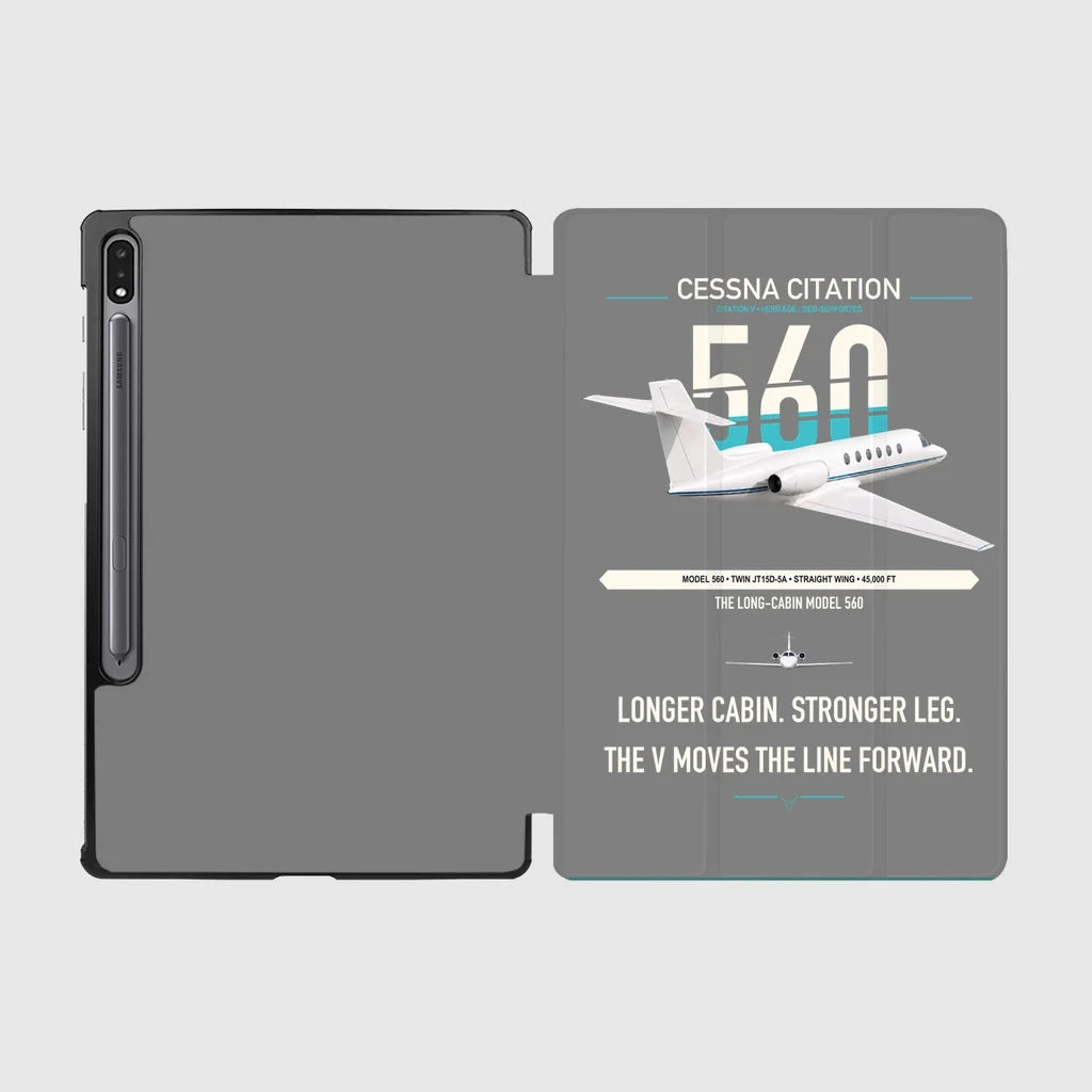 Cessna Citation 560 - Citation V design on gray samsung tablet tablet case