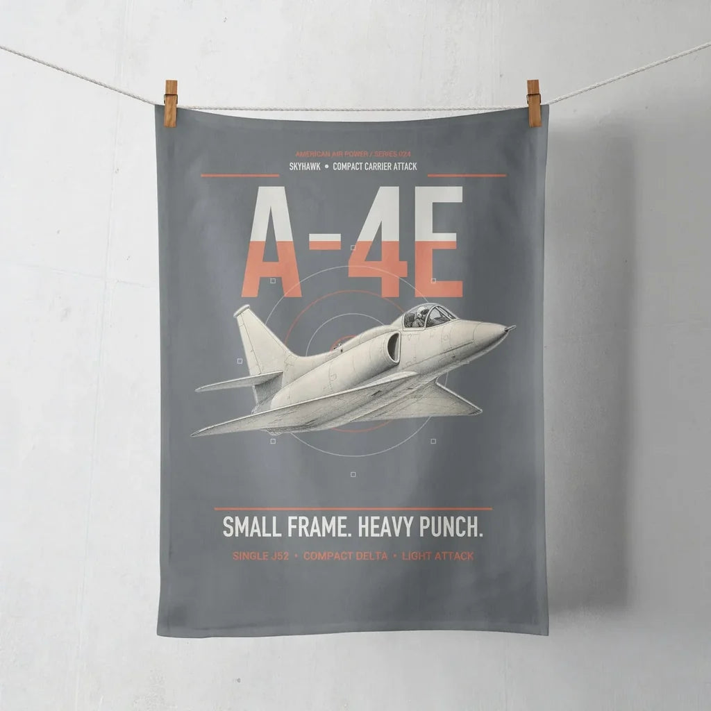 A-4E Skyhawk design on gray towel