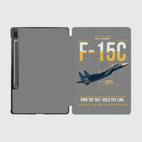 Thumbnail for F-15C Eagle design on gray samsung tablet tablet case