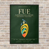 Thumbnail for Fuerteventura Airport FUE - Canvas Framed - Dark Green