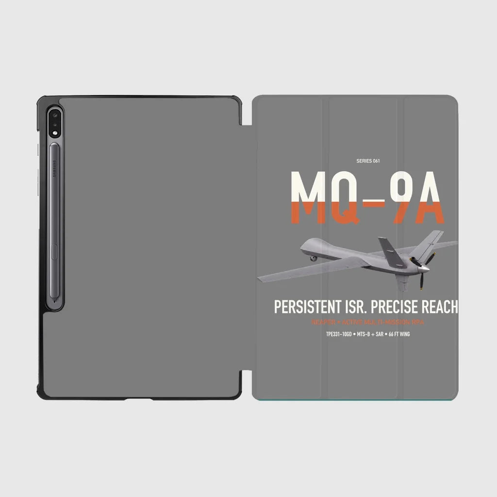 MQ-9A Reaper design on gray samsung tablet tablet case