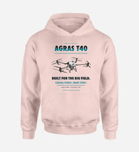 Thumbnail for DJI Agras T40 design on pink hoodie single side