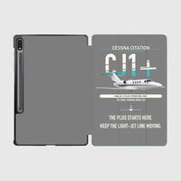 Thumbnail for Cessna Citation CJ1+ design on gray samsung tablet tablet case