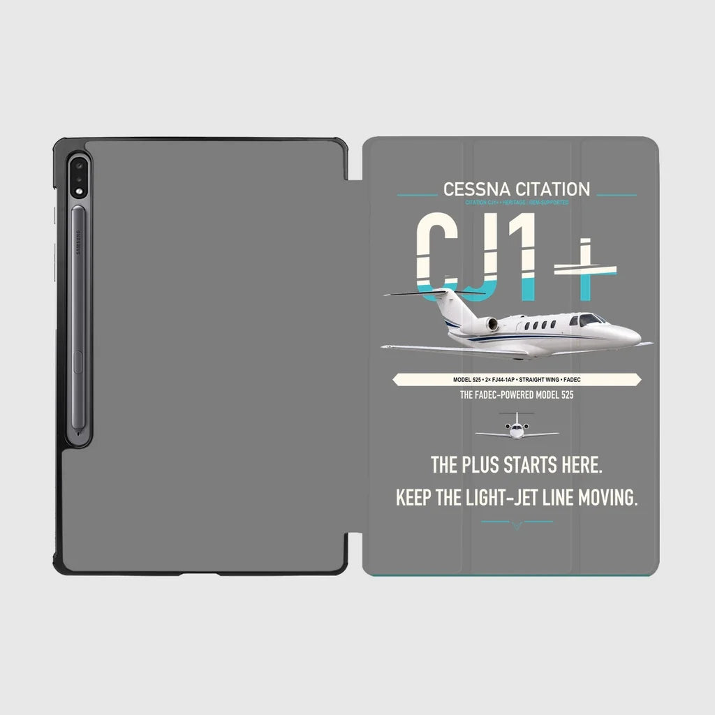 Cessna Citation CJ1+ design on gray samsung tablet tablet case