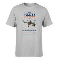 Thumbnail for Sikorsky CH-54A Tarhe design on light gray t-shirt, single-side print