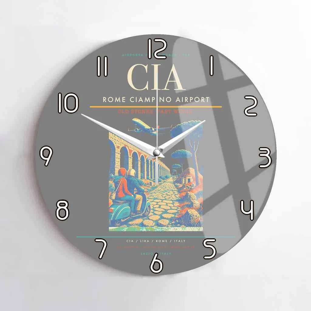Rome Ciampino Airport CIA Wall-Clock No-Frame - Gray