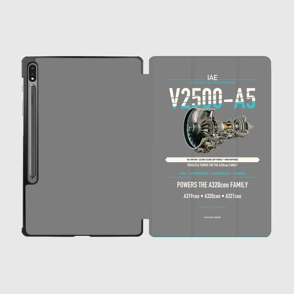 V2500-A5 design on gray samsung tablet tablet case