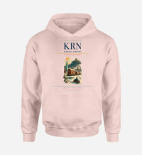 Thumbnail for Kiruna Airport (KRN) design on pink hoodie single-side print