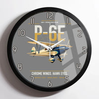 Thumbnail for Curtiss P-6E Hawk design on gray framed wall clock