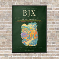 Thumbnail for Aeropuerto Internacional de Guanajuato BJX - Canvas Framed - Dark Green
