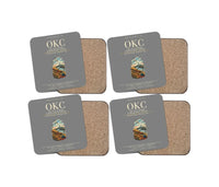 Thumbnail for OKC Will Rogers International Airport (OKC) design on gray 4 pieces set coaster