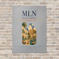 Thumbnail for Melilla Airport MLN vertical canvas print - no frame - light gray background