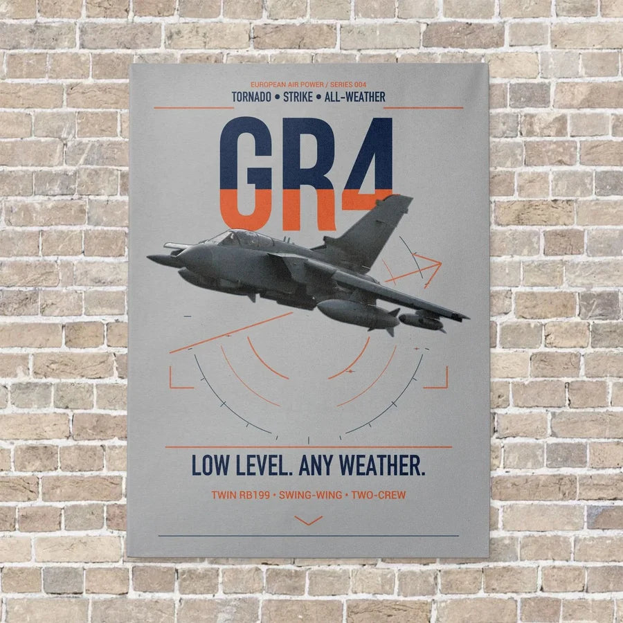 Panavia Tornado GR4 vertical canvas print - no frame - light gray background