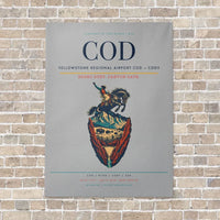 Thumbnail for Yellowstone Regional Airport COD — Cody vertical canvas print - no frame - light gray background