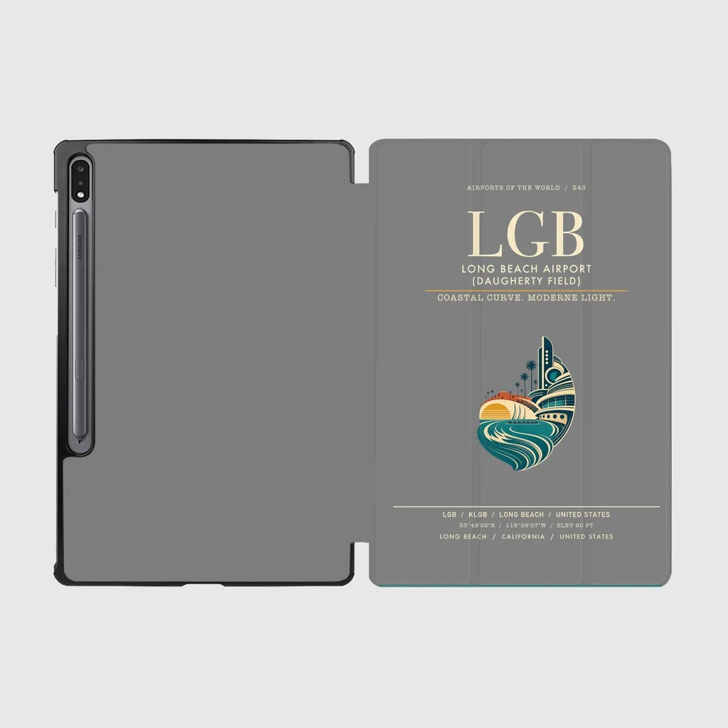 Long Beach Airport (Daugherty Field) (LGB) design on gray samsung tablet tablet case