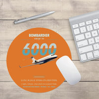 Thumbnail for Bombardier Global 6000 design on orange round mouse pad
