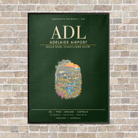 Thumbnail for Adelaide Airport ADL - Canvas Framed - Dark Green