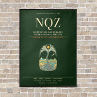 Thumbnail for Nursultan Nazarbayev International Airport Astana NQZ - Canvas Framed - Dark Green
