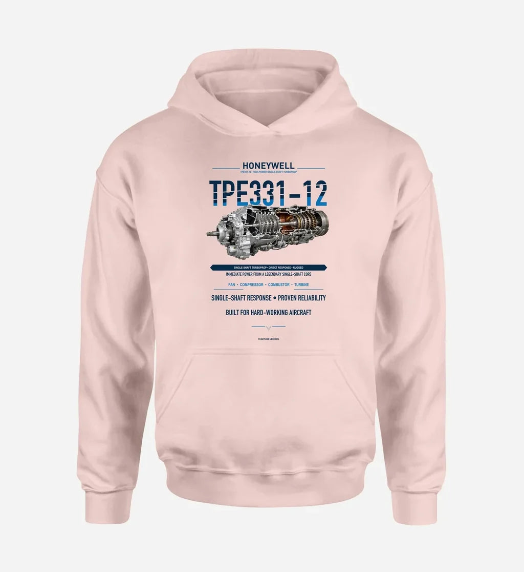 TPE331-12 design on pink hoodie single side