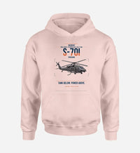Thumbnail for Sikorsky S-70i FIREHAWK design on pink double-side hoodie, single-side print