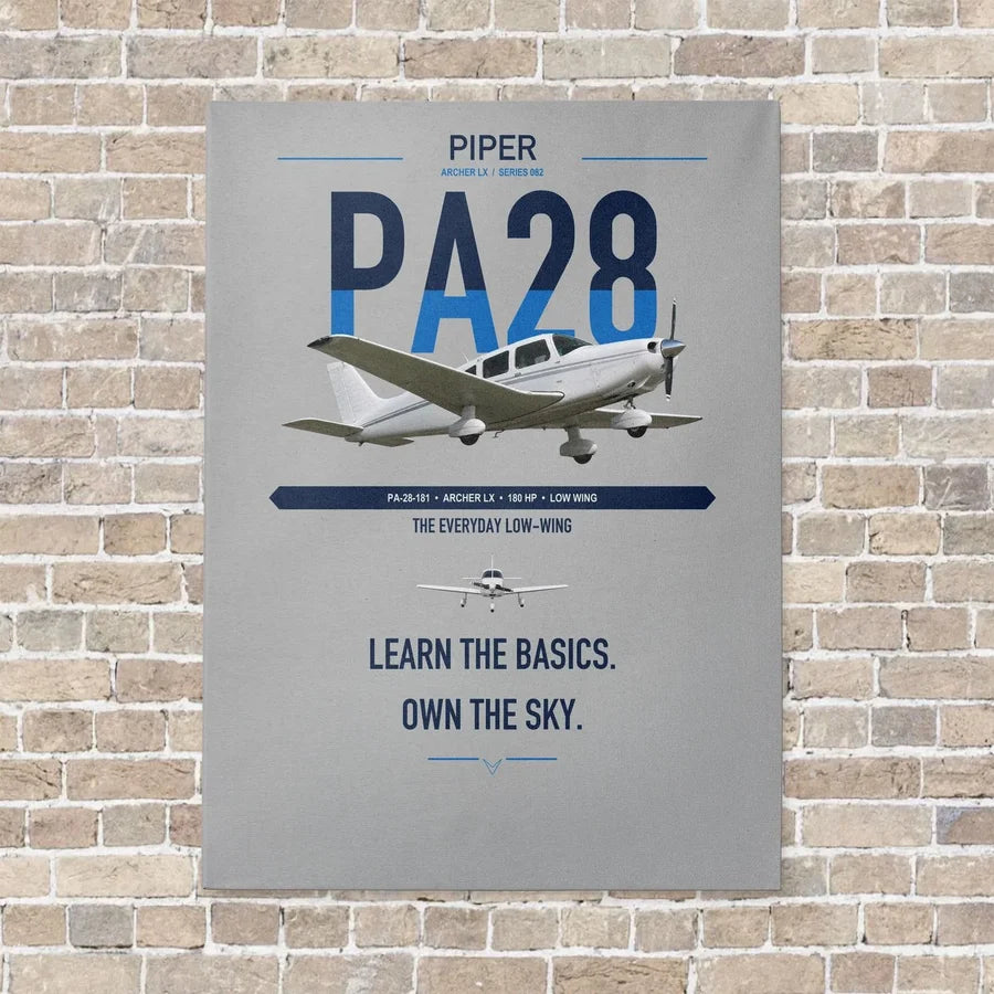 Piper PA-28-181 Archer LX vertical canvas print - no frame - light gray background