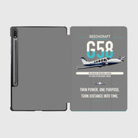 Thumbnail for Beechcraft Baron G58 design on gray samsung tablet tablet case