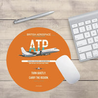 Thumbnail for British Aerospace ATP design on orange round mouse pad