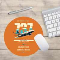 Thumbnail for Boeing 737-700 NG design on orange round mouse pad