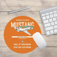 Thumbnail for Cessna Citation Mustang design on orange round mouse pad