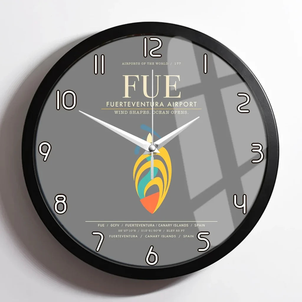 Fuerteventura Airport FUE Wall-Clock Framed - Gray