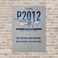 Thumbnail for Tecnam P2012 Traveller vertical canvas print - no frame - light gray background