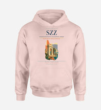 Thumbnail for Szczecin-Goleniów Solidarność Airport (SZZ) design on pink hoodie single-side print
