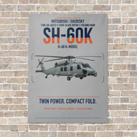 Thumbnail for Mitsubishi Sikorsky SH-60K vertical canvas print - no frame - light gray background