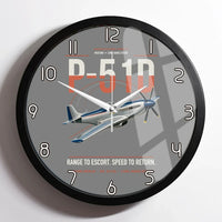 Thumbnail for P-51D Mustang design on gray framed wall clock