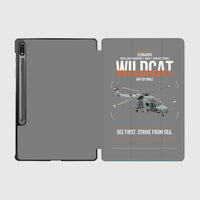 Thumbnail for Leonardo AW159 Wildcat HMA2 design on gray samsung tablet tablet case