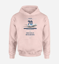 Thumbnail for Fokker 70 design on pink double-side hoodie, single-side print