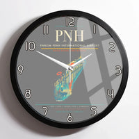 Thumbnail for Phnom Penh International Airport (PNH) design on gray framed wall clock