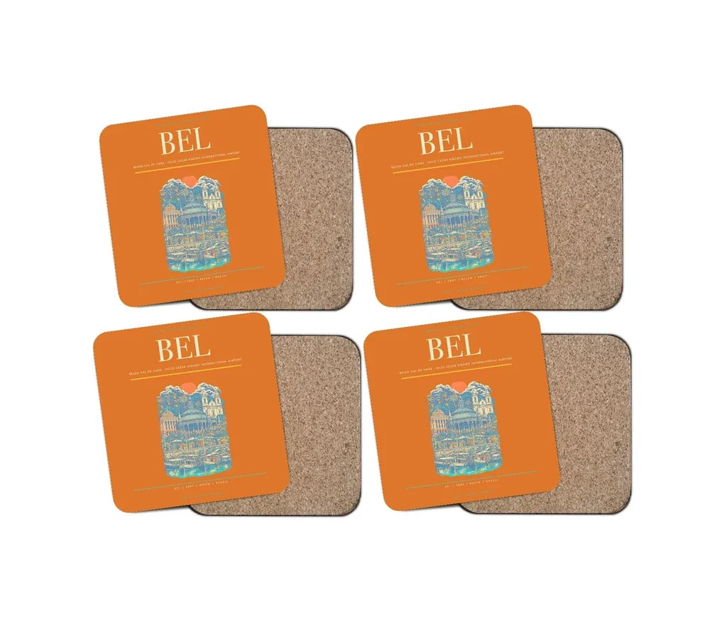 Belem Val de Cans - Julio Cezar Ribeiro International Airport BEL Coaster 4-Pieces-Set - Orange