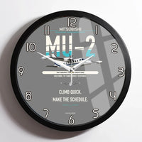 Thumbnail for Mitsubishi MU-2B-60 Marquise design on gray framed wall clock