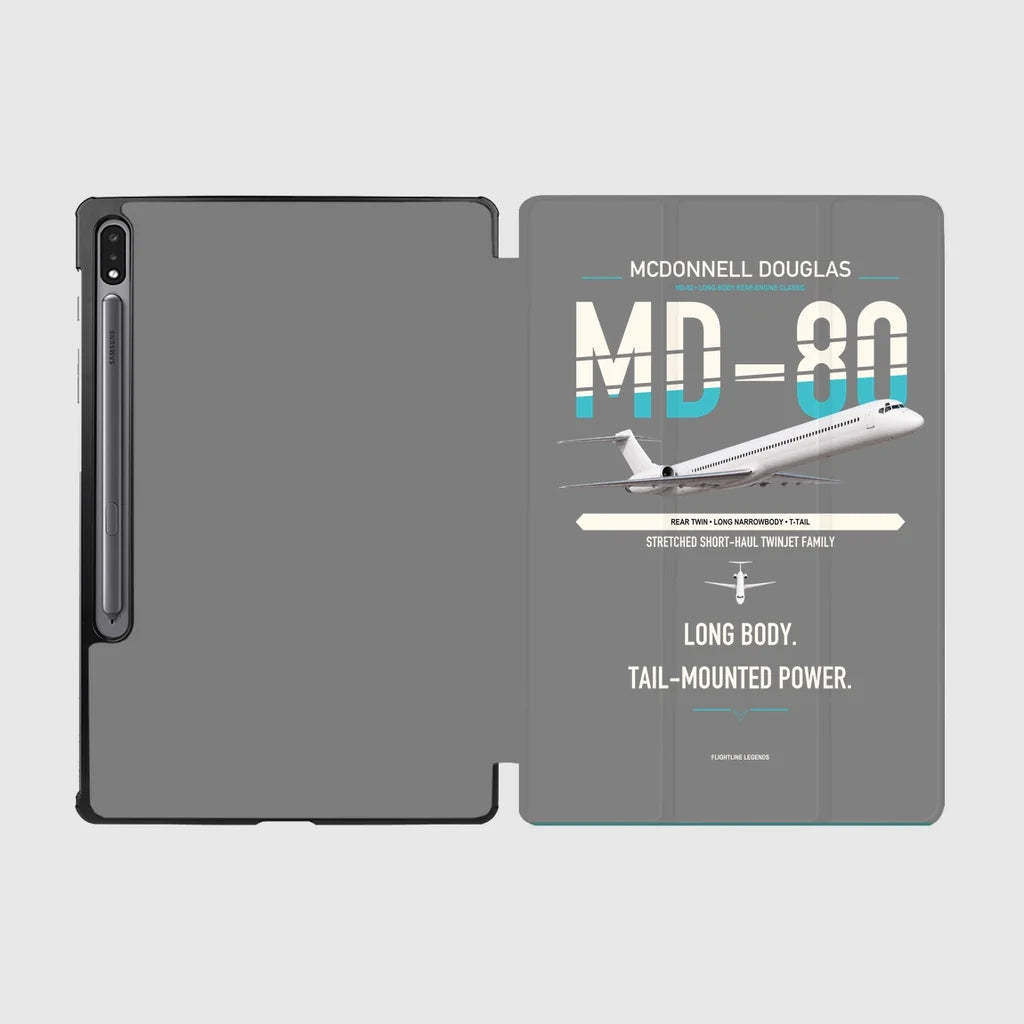 McDonnell Douglas MD-80 design on gray samsung tablet tablet case