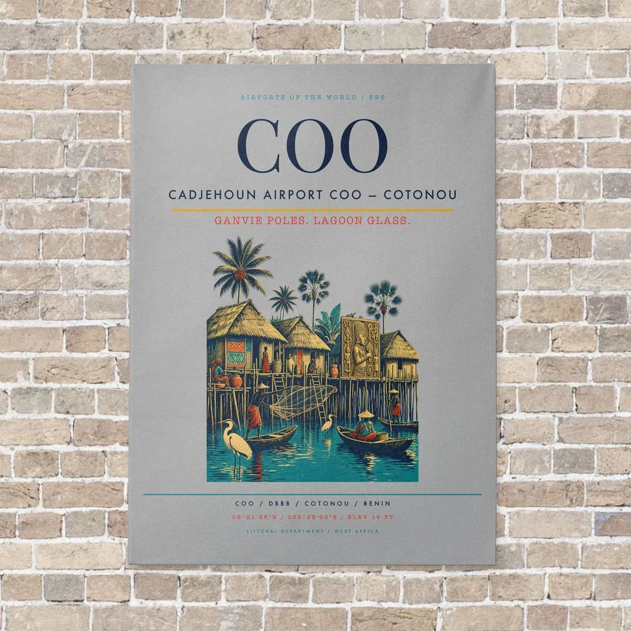 Cadjehoun Airport COO — Cotonou vertical canvas print - no frame - light gray background