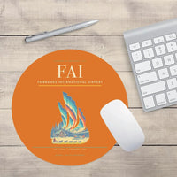 Thumbnail for Fairbanks International Airport (FAI) design on orange round mouse pad