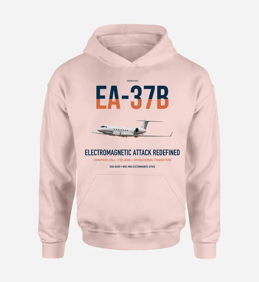 EA-37B Compass Call design on pink double-side hoodie, single-side print