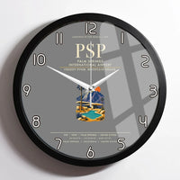 Thumbnail for Palm Springs International Airport (PSP) design on gray framed wall clock