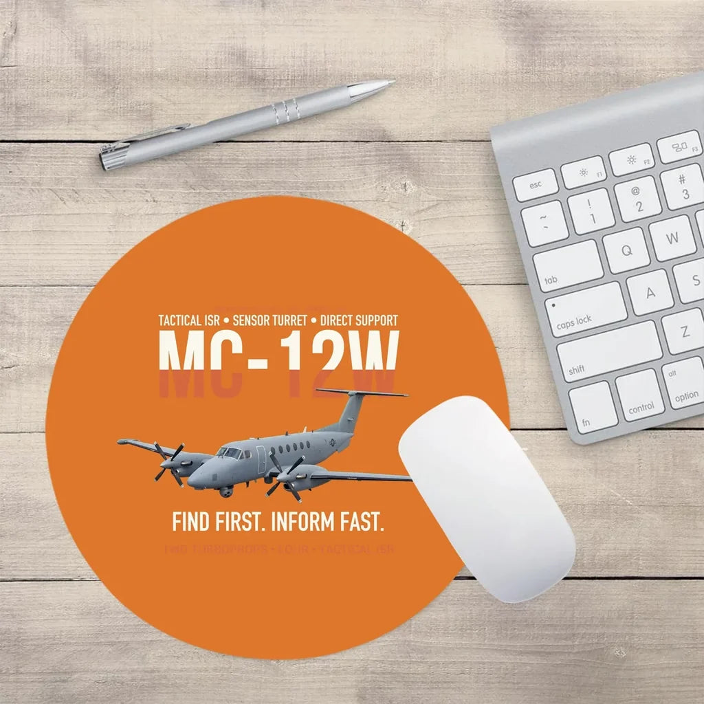 MC-12W Liberty Eyes Over The Ground design on orange round mouse pad