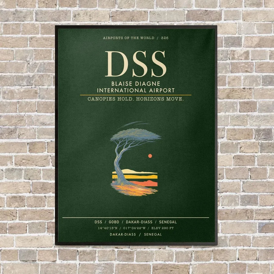 Blaise Diagne International Airport DSS - Canvas Framed - Dark Green