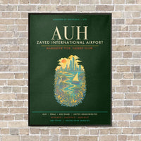 Thumbnail for Zayed International Airport Abu Dhabi AUH - Canvas Framed - Dark Green
